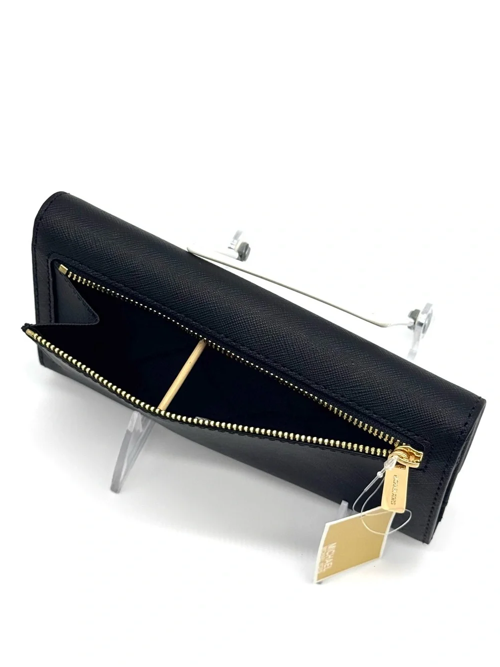 Michael Kors Large Jet Set Travel Trifold Wallet - Black/Gold